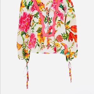 SOLD!! NWT FARM RIO Toucans Garden Floral Blouse